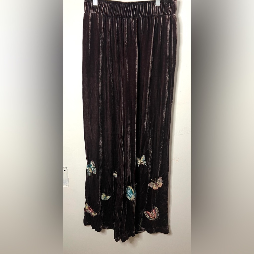 Johnny Was Luciana Butterfly Wide Leg Pants In Coffee Bean. Size Xs Nwt